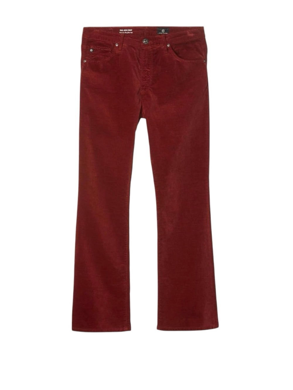 AG ADRIANO GOLDSCHMIED Pants The Jodi Crop High-Rise Slim Flare Deep Red Size 31